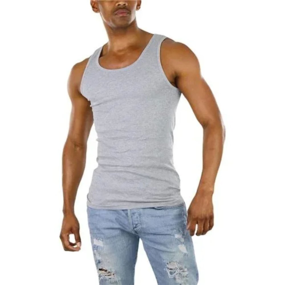 New Men’s Workout A-Shirt Long Muscle Shirt Tank Top Sizes S - 5XL